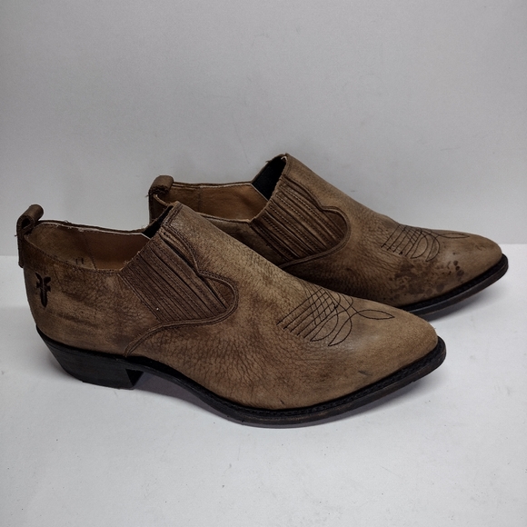 Frye Billy Shootie Western ankle leather brown/distressed 9B (discontinued) - Picture 4 of 11